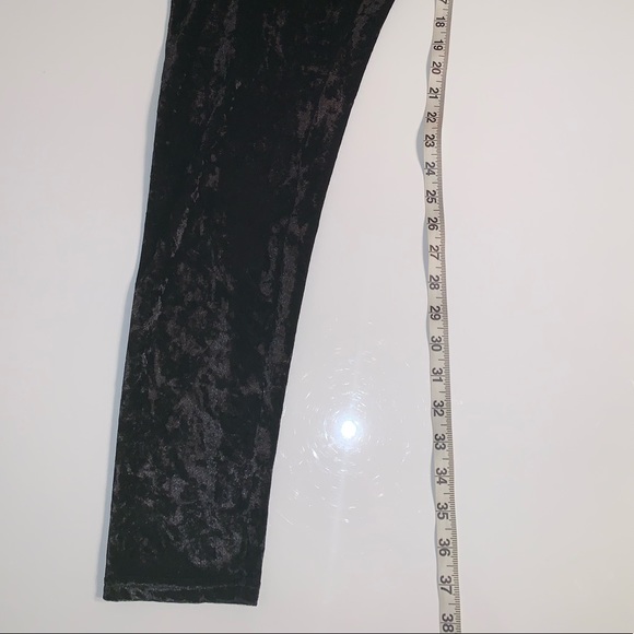 Nine West Velvet High Waisted Leggings Black SizeL - Picture 3 of 6